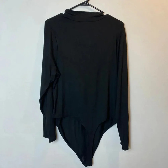 NWT Good American Ruched Side Turtleneck Bodysuit Long Sleeve Black Plus 4XL - Picture 6 of 7